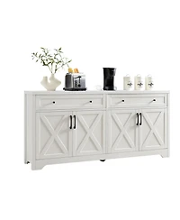 White 61" Tv Cabinet with Storage - Living Room/Bedroom