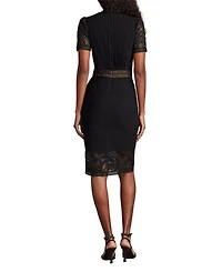 Tadashi Shoji Women's Brone Illusion Lace Cocktail Dress