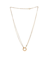 Pre-Owned Cartier 2 Diamonds Love Pendant Necklace 18K Rose Gold with Pink Sapphire and Diamond