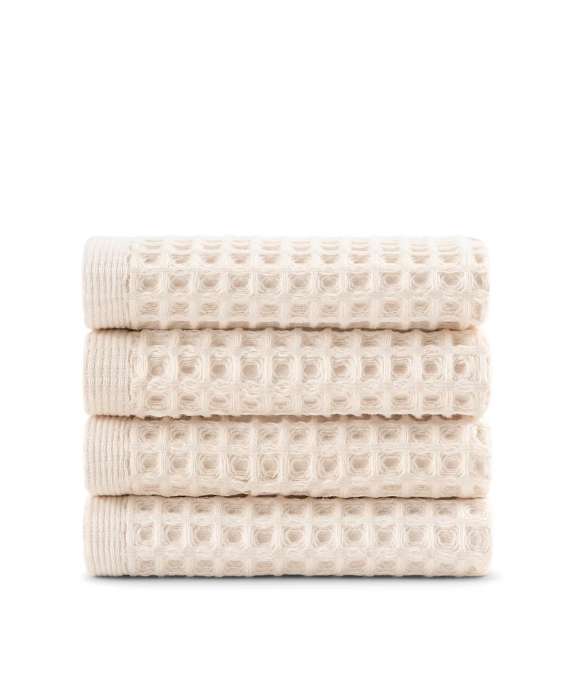 Dkny Pure Yarn Dyed Waffle Unbleached Cotton Washcloth Set, 13" x 13"