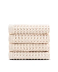 Dkny Pure Yarn Dyed Waffle Unbleached Cotton Washcloth Set, 13" x 13"