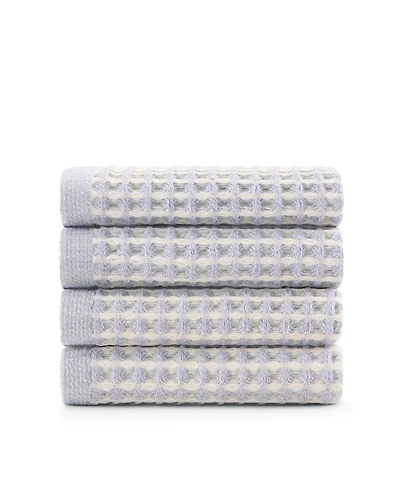 Dkny Pure Yarn Dyed Waffle Unbleached Cotton Washcloth Set, 13" x