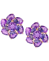 Effy Amethyst (8-7/8 ct. t.w.) & Iolite (1-5/8 ct. t.w.) Stud Earrings in 14k Rose Gold