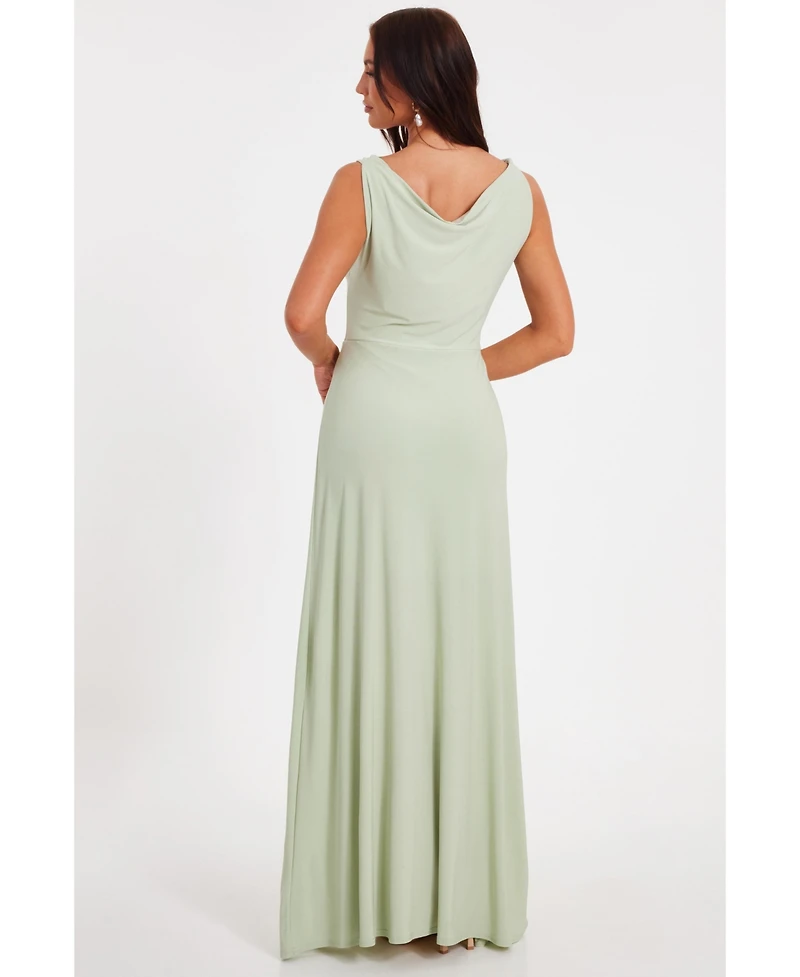 Quiz Women's Reversible Ity Cowl Maxi Dress