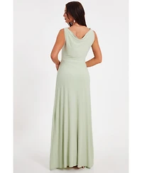 Quiz Women's Reversible Ity Cowl Maxi Dress