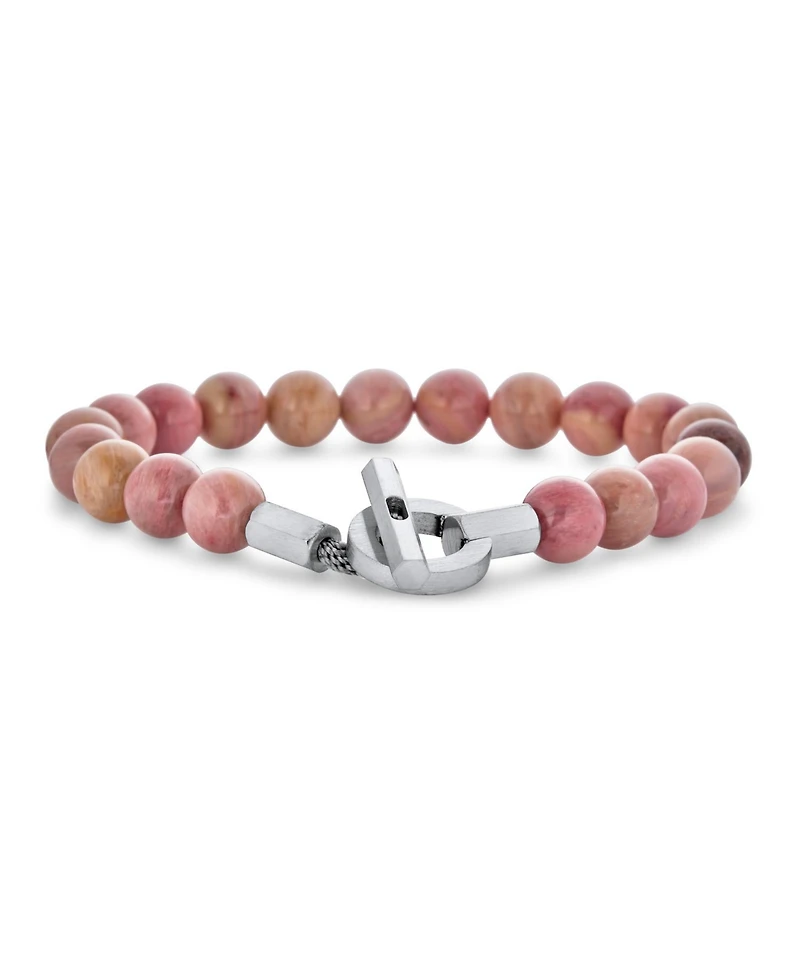 Bling Jewelry Boho Handmade Round Faceted Natural Stone 8MM Ball Bead Stacking Bracelet Gold Tone Stainless Steel