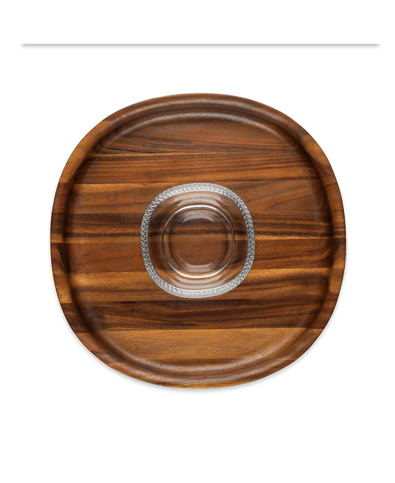 Nambe Braid Chip and Dip Bowl