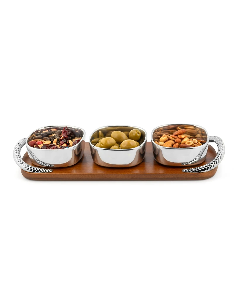 Nambe Braid Condiment Trio