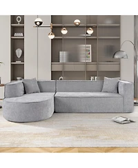 Streamdale Modern L-Shape Sectional Sofa with Chenille Fabric and Pillows