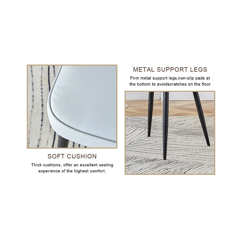 Pandora Dining Set: 71" Rect. Table & 6 Pu Chairs