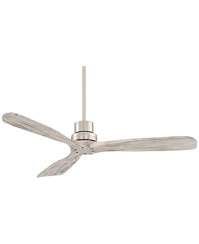 52" Casa Vieja Delta-Wing Dc Modern 3 Blade Indoor Ceiling Fan with Remote Control Brushed Nickel Gray Wood Damp Rated for Patio Exterior
