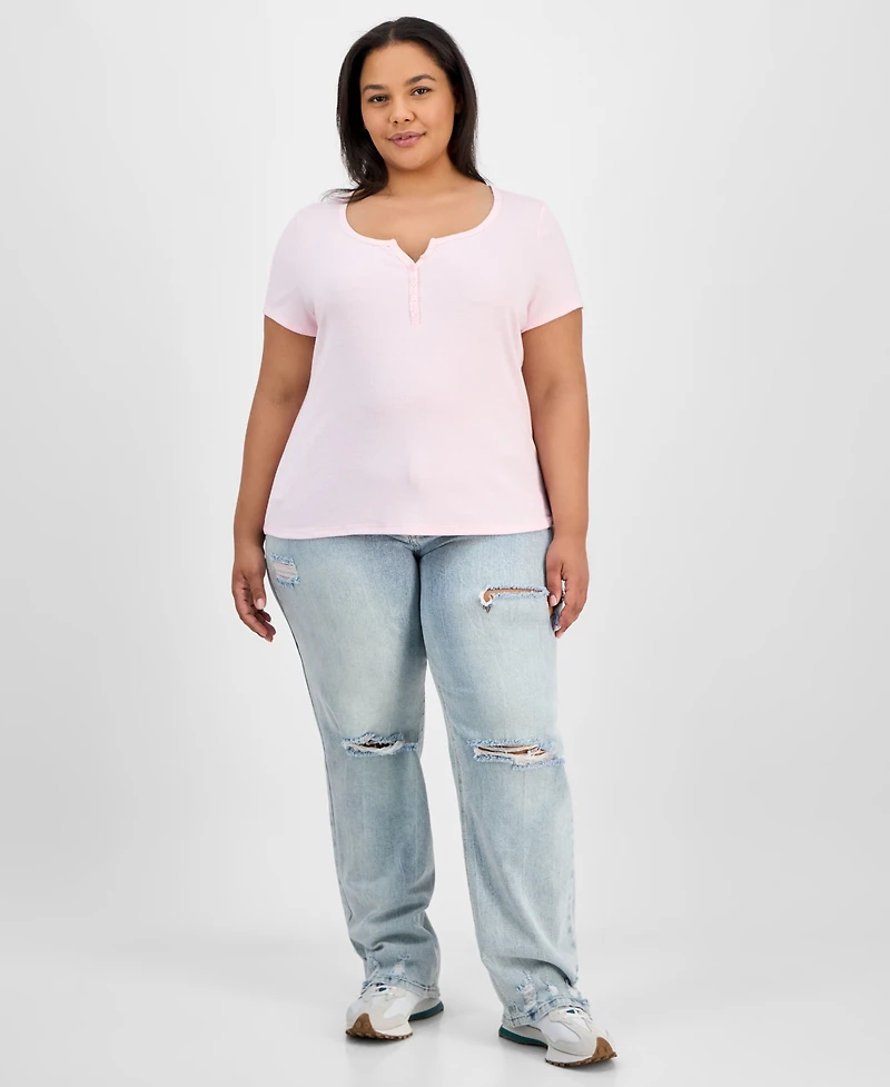 Hippie Rose Trendy Plus Henley Top