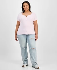 Hippie Rose Trendy Plus Henley Top