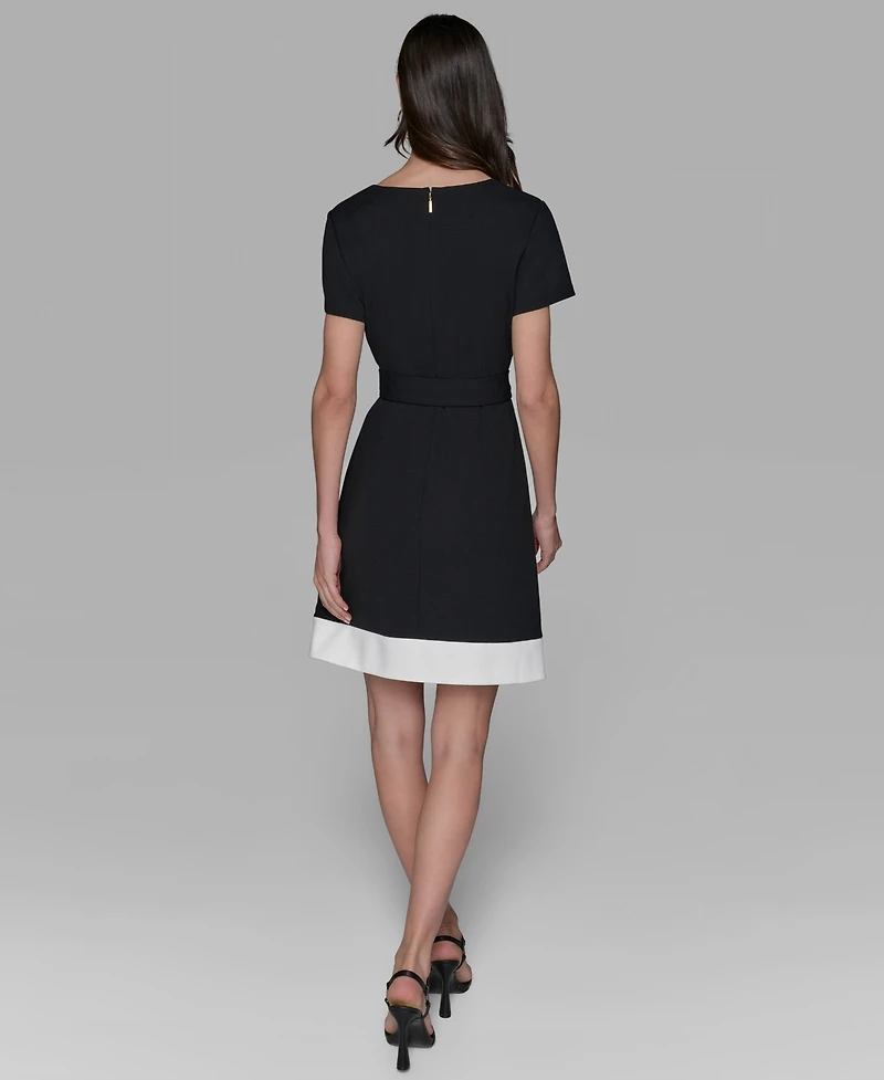 Karl Lagerfeld Paris Women's Square-Neck A-Line Dress