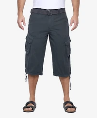 X-Ray Men's Belted Capri Cargo Shorts