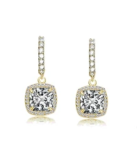Stylish Asscher Cut Cubic Zirconia Square Drop Earring