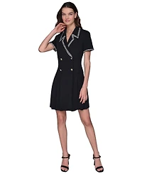 Karl Lagerfeld Paris Women's Textured-Trim Shirtdress
