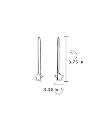 Bling Jewelry Celestial Open Star Linear Long Chain Threader Earrings .925 Sterling Silver U Stabilizer Hook