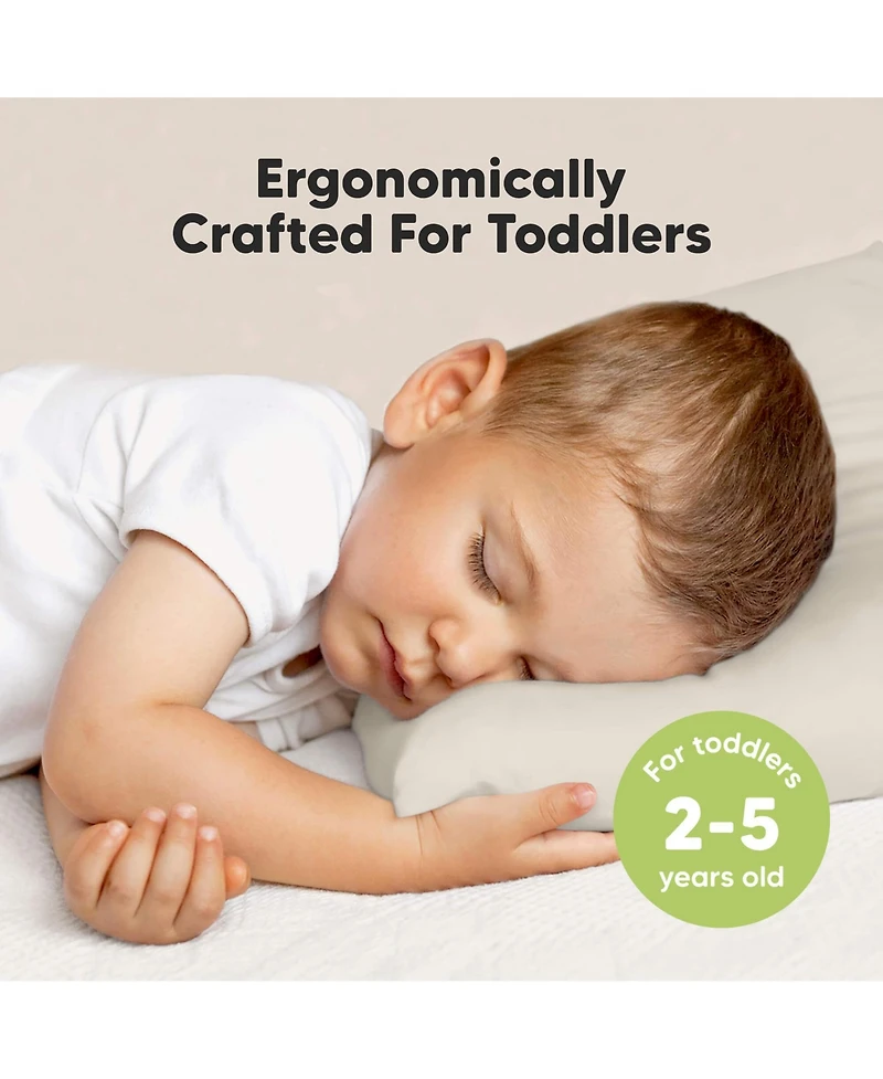 Jumbo Toddler Pillow with Pillowcase, 14X20 Soft Organic Pillows for Sleeping, Kids Travel