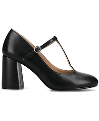 Journee Collection Women's Talani T-strap Almond Toe Dress Pumps