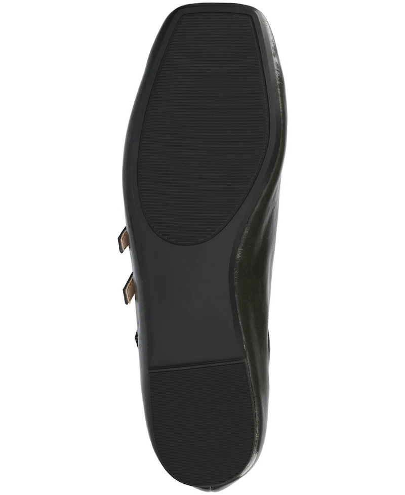 Journee Collection Women's Darlin Multi Strap Mary Jane Square Toe Flats