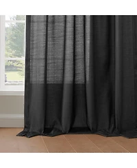 Rustic Weave Linen Curtains (2 Panels) Sheer Window Panel Set, Rod Pocket Curtains
