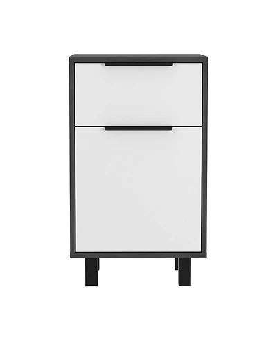 Stylish Contemporary Nightstand in Smokey Tone for Bedroom Storage