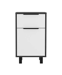 Stylish Contemporary Nightstand in Smokey Tone for Bedroom Storage