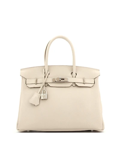 Pre-Owned Hermes Birkin Handbag Light Togo with Palladium Hardware