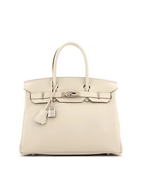 Pre-Owned Hermes Birkin Handbag Light Togo with Palladium Hardware