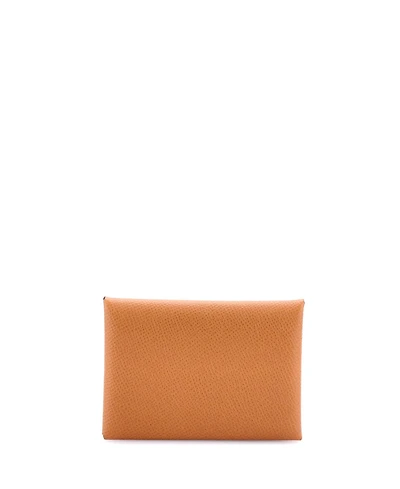 Pre-Owned Hermes Calvi Duo Card Holder Epsom