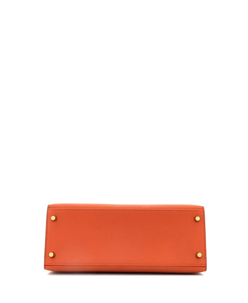 Pre-Owned Hermes Kelly 28 Handbag Orange Epsom with Gold Hardware