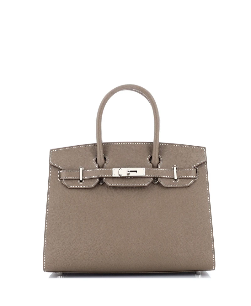 Pre-Owned Hermes Birkin 30 Handbag Grey Epsom with Palladium Hardware