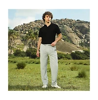 Campus Sutra Men's Cloud Grey Veined Tailored Trousers
