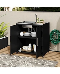 Outdoor Kitchen Sink Station with Cabinet
