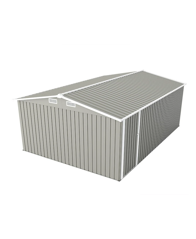 10x14 Ft Outdoor Metal Storage Shed with Doors & Vents
