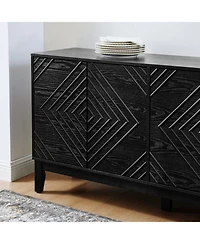 Black Farmhouse Buffet Cabinet - 60.5" Sideboard