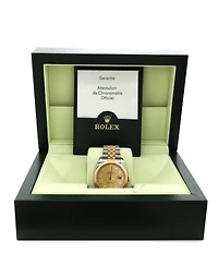 Pre-Owned Rolex Oyster Perpetual Datejust Automatic Watch in Stainless Steel and Gold with Diamond Markers 36mm