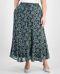 On 34th Trendy Plus Floral Femme Drawstring Maxi Skirt, Exclusively at Macy's