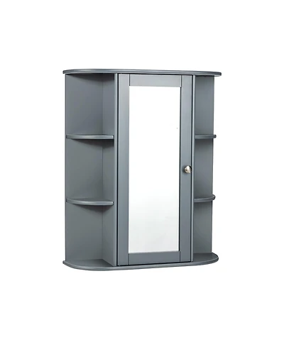 Bathroom Single Door Shelves Wall Mount Cabinet with Mirror