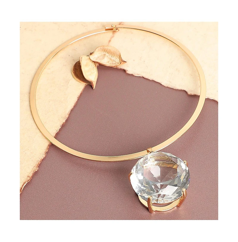 Sohi Gold-Plated Chain Necklace With Stones