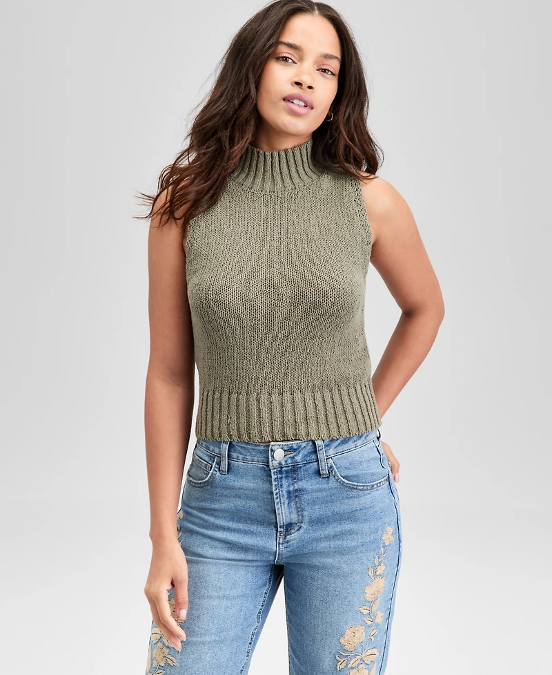 And Now This Women's Mock-Neck Sleeveless Sweater Top, Exclusively at Macy's