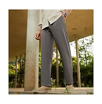 Campus Sutra Men's Charcoal Black Straight Pleated Trousers