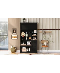 Entryway Hall Tree with Bench, Storage, and Hooks