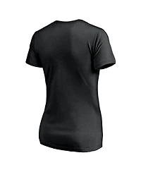 Fanatics Women's Black Pittsburgh Steelers Training Camp Stripe V-Neck T-Shirt