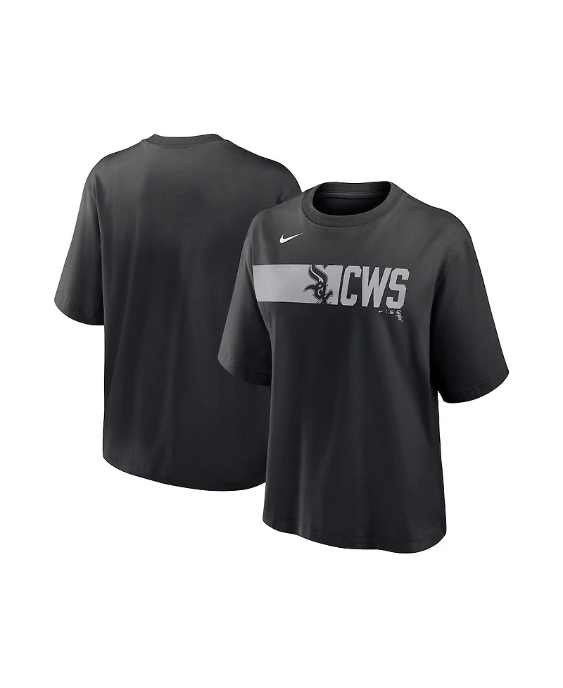 Nike Women's Black Chicago White Sox Knockout Boxy T-Shirt