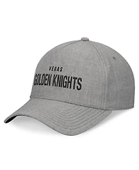 Fanatics Men's Heather Gray Vegas Golden Knights Elements A-Frame Leather Strap Back Hat