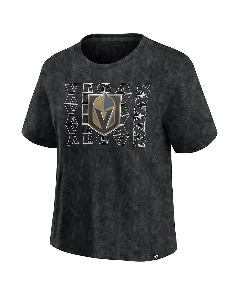 Fanatics Women's Black Vegas Golden Knights Faded Wash T-Shirt