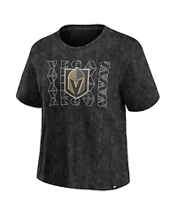 Fanatics Women's Black Vegas Golden Knights Faded Wash T-Shirt