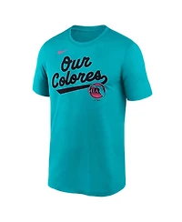 Nike Men's Teal Miami Marlins 2025 City Connect Team Phrase Script Legend Performance T-Shirt